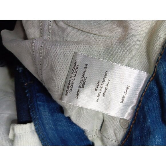 Silver Jeans Avery Straight Womens 27x31 Blue Medium Wash Denim Stretch Blend - Picture 7 of 8